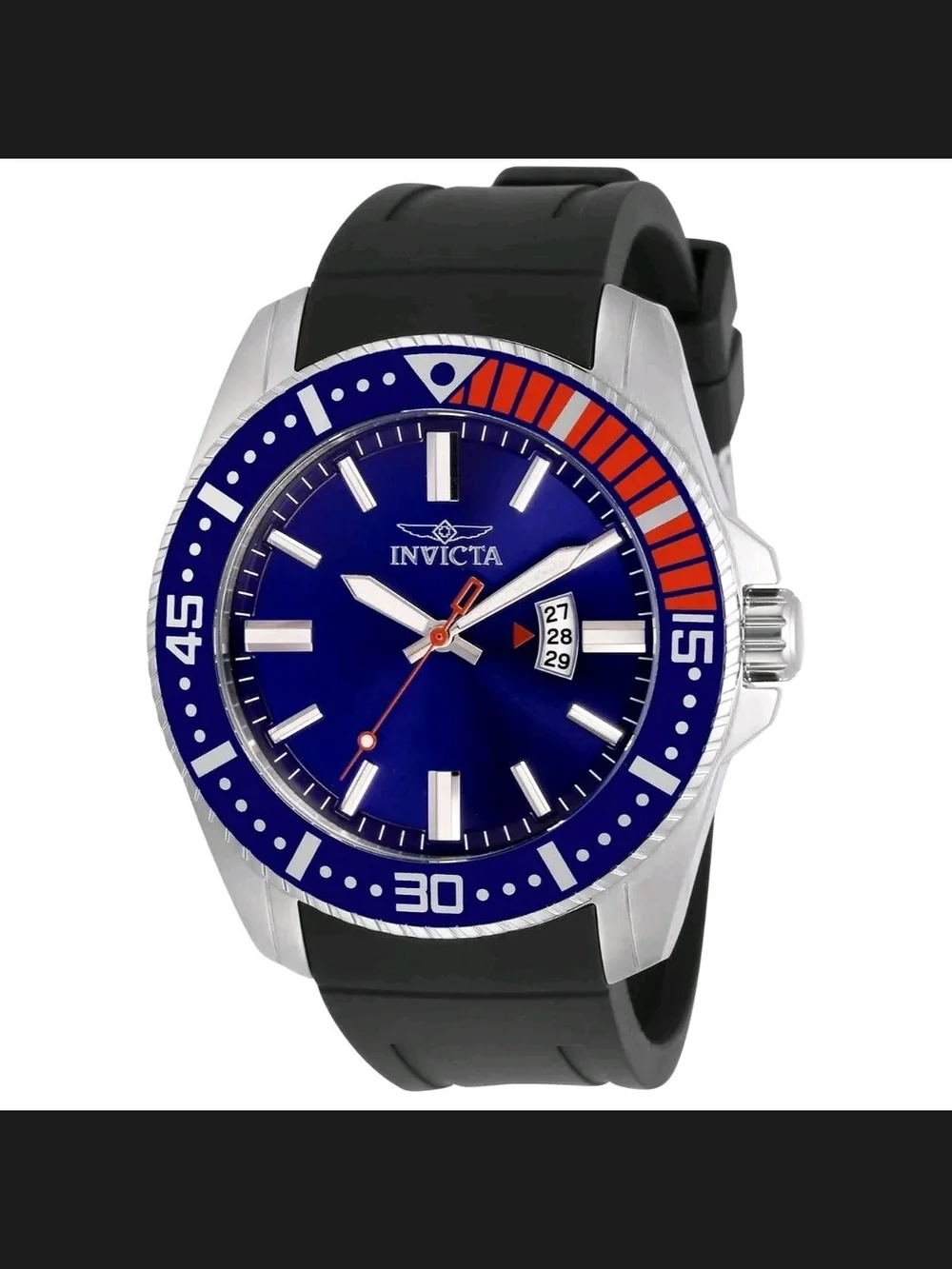 Invicta Men's Blue Dial Diver Watch with Black Strap 48mm